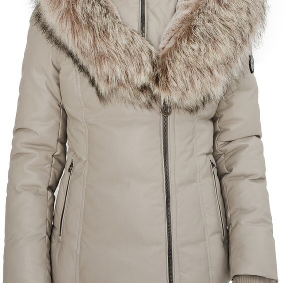 Noize Beige Faux Fur Trimmed Jacket - Picture 9 of 10